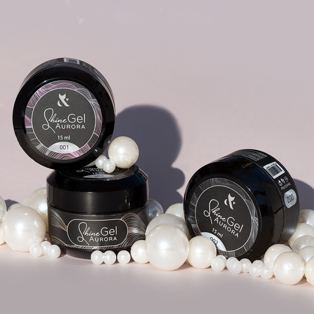 Гель F.O.X Shine gel Aurora 001 для укрепления натуральных ногтей светло-розовый жемчуг. 15 мл
