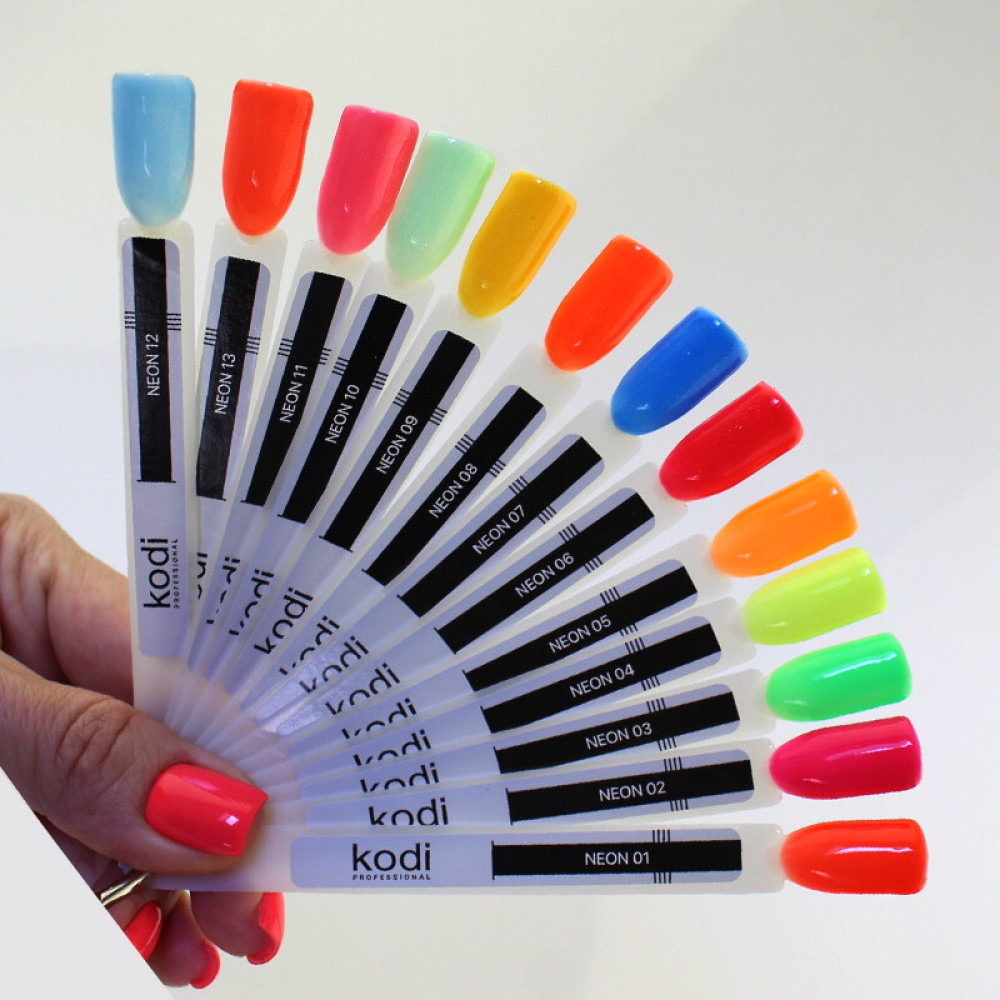 База цветная Kodi Professional Color Rubber Base Gel Neon 12, светло-васильковый с мелким сияющим шиммером, 7 мл