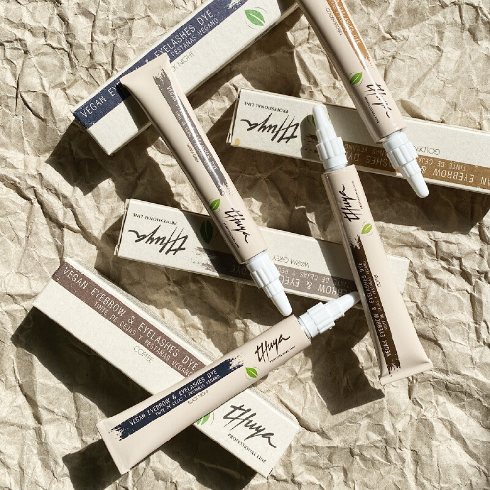 Краска для бровей и ресниц Thuya Professional Line Vegan Black Night. цвет черный с мягкими голубыми бликами. 14 мл