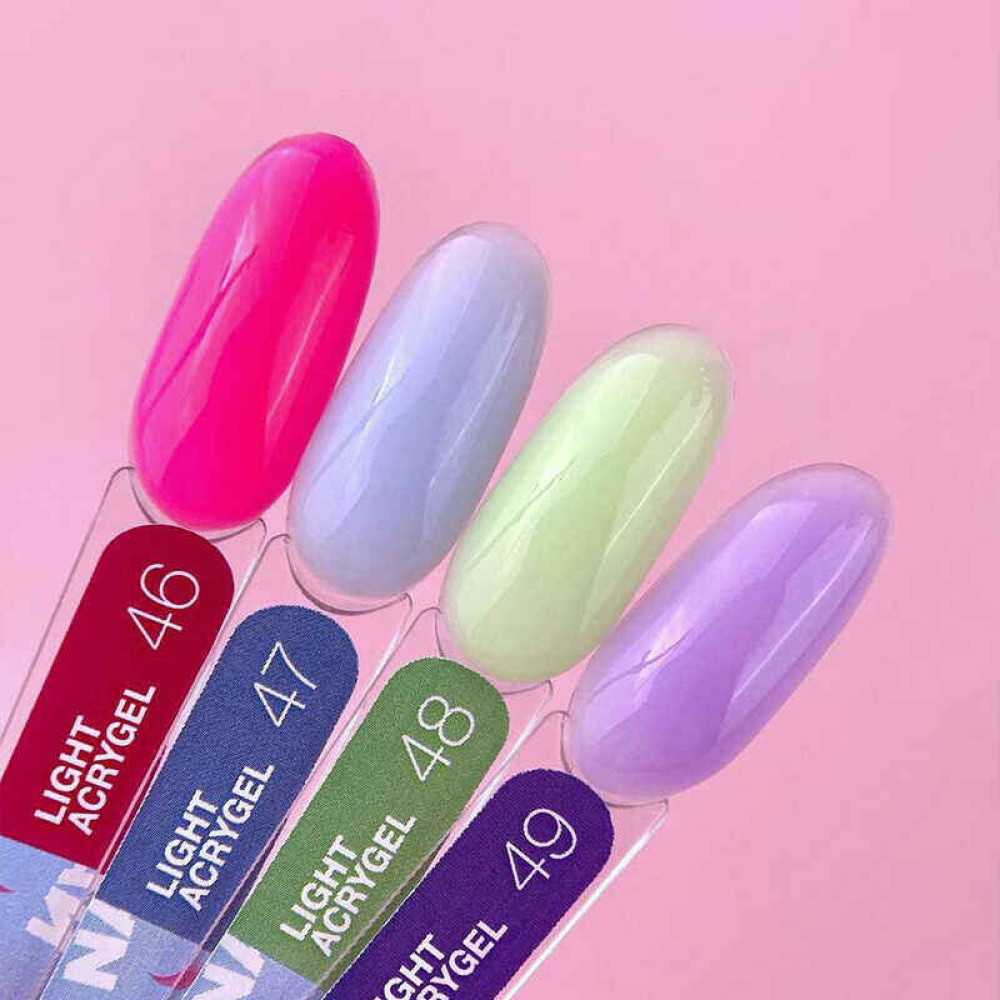 Рідкий гель Luna Light Acrygel 49 для нарощування лілова ніжність 13 мл