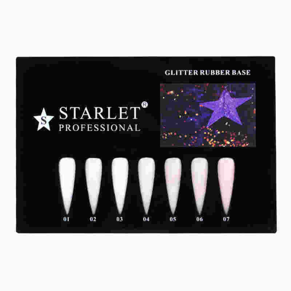 База каучуковая для гель-лака Starlet Professional Glitter Rubber Base 01. 10 мл