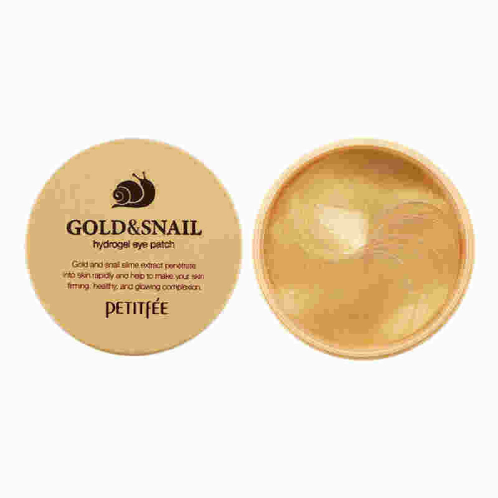 Патчі гідрогелеві для очей PETITFEE Gold & Snail Hydrogel Eye Patch із золотом і равликом. 60 шт.