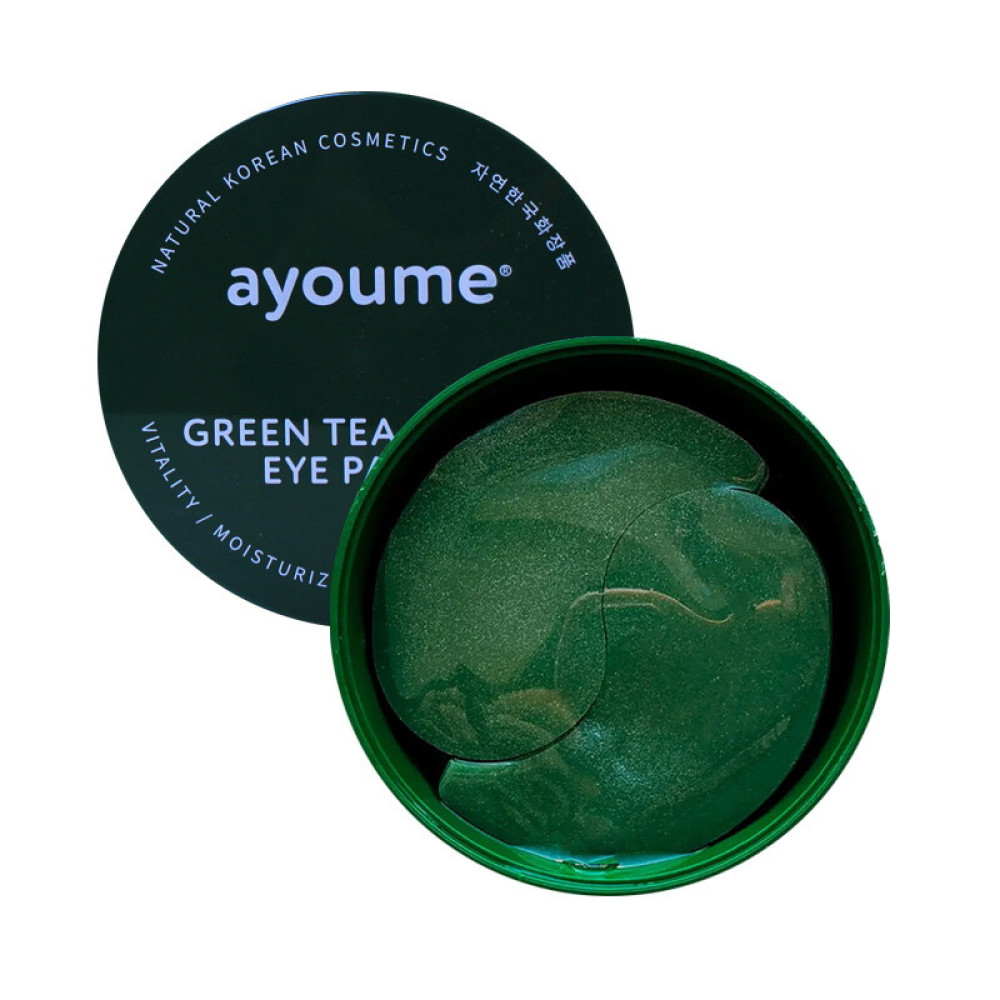 Патчи гидрогелевые под глаза Ayoume Green Tea+Aloe Eye Patch с экстрактом зеленого чая и алоэ, 60 шт.