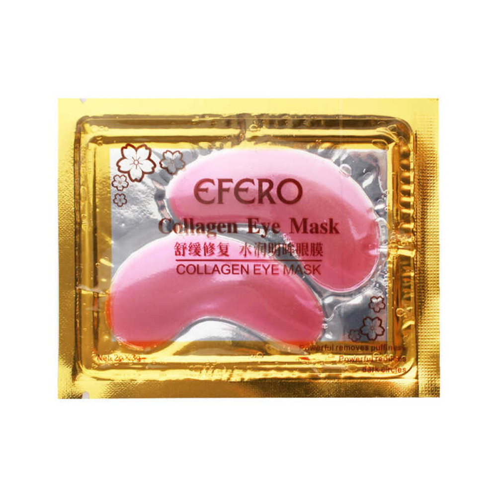 Патчи коллагеновые под глаза Efero Collagen Crystal Eye Mask, с гиалуроновой кислотой, розовые, 6 г
