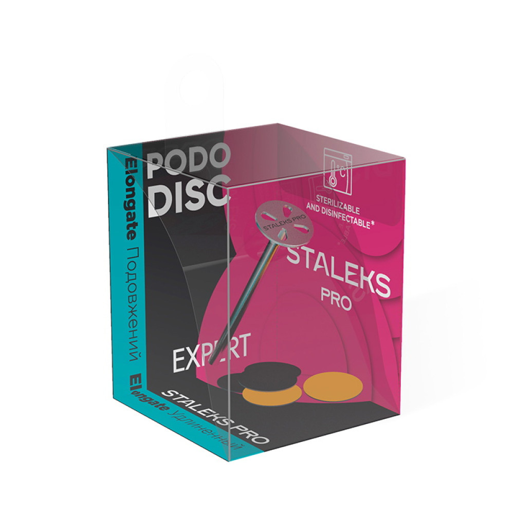 Педикюрний диск Staleks PRO Pododisc XS. d=10 мм подовжений зі змінним файлом 180 гріт 5 шт.