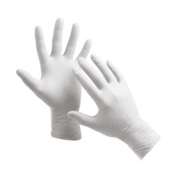Перчатки латексные упаковка - 5 пар. размер S (без пудры). белые
