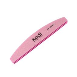 Пилка-баф для нігтів Kodi Professional 180/180 рожевий. півмісяць