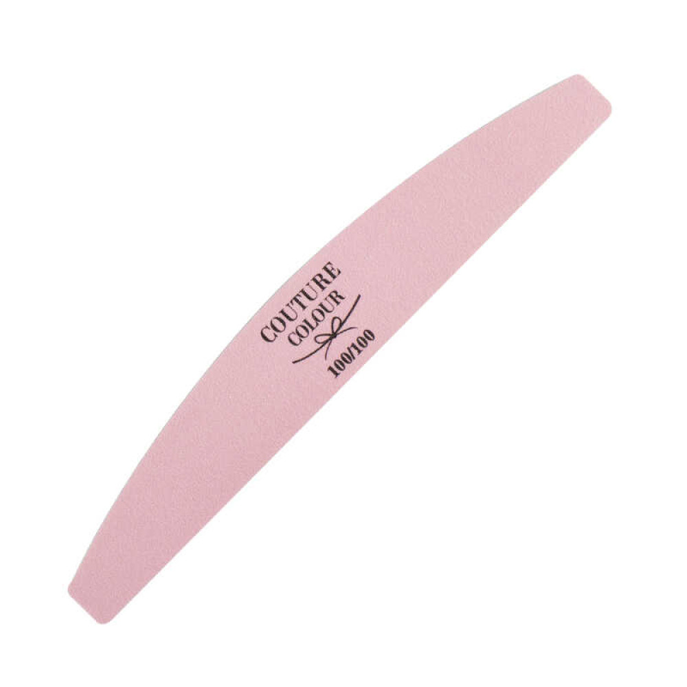 Пилка для нігтів Couture Colour 100/100 півкруг. колір біло-рожевий
