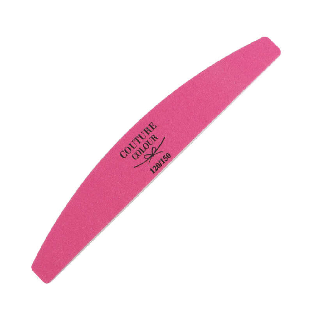 Пилка для ногтей Couture Colour 120/150 полукруг, цвет бело-розовый