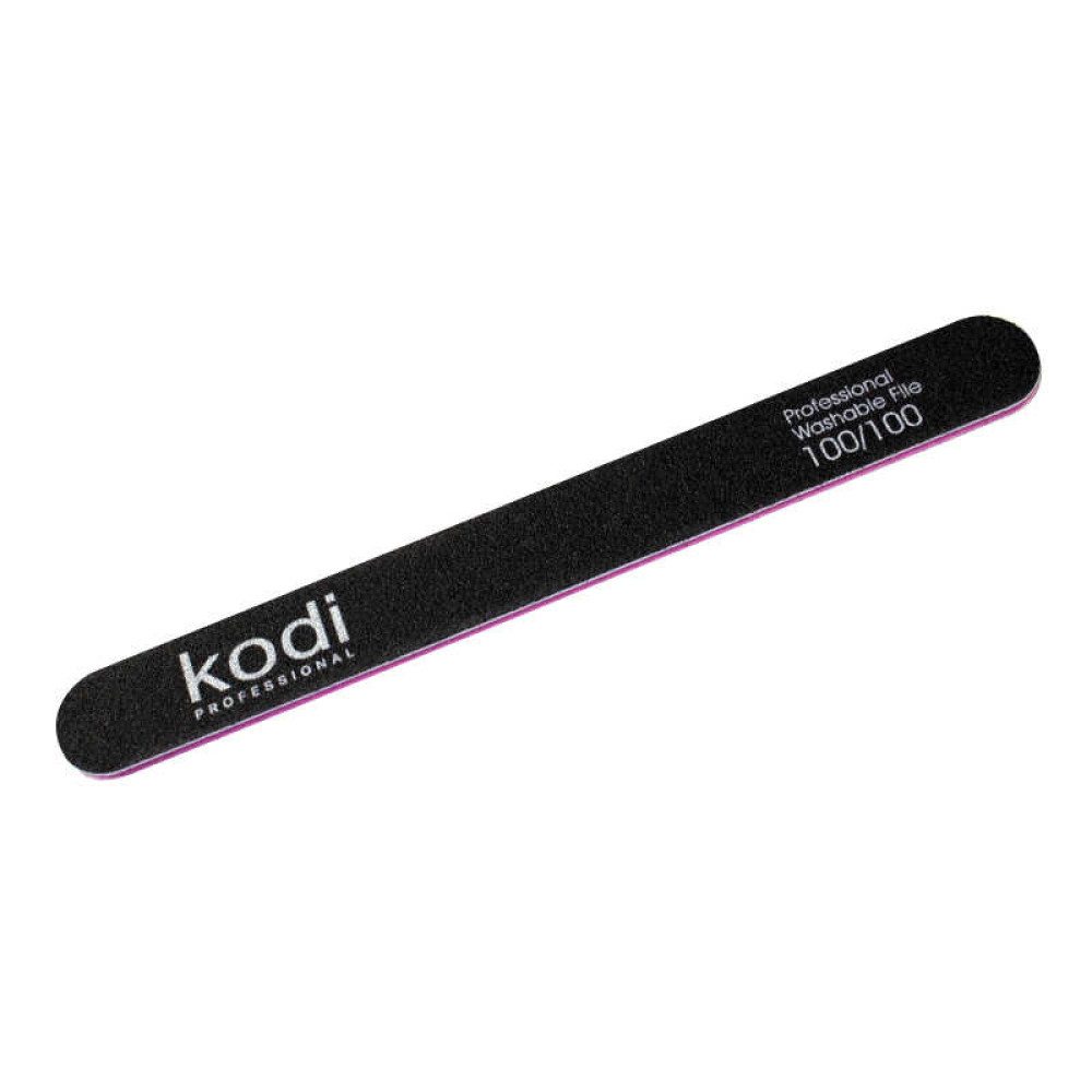 Пилка для нігтів Kodi Professional 100/100 пряма 45. колір чорний