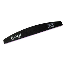 Пилка для ногтей Kodi Professional 100/150 полумесяц, цвет черный