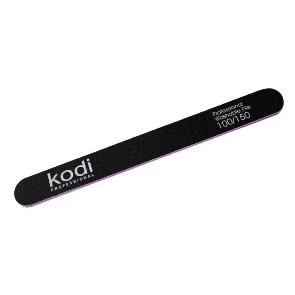 Пилка для нігтів Kodi Professional 100/150 пряма 52. колір чорний
