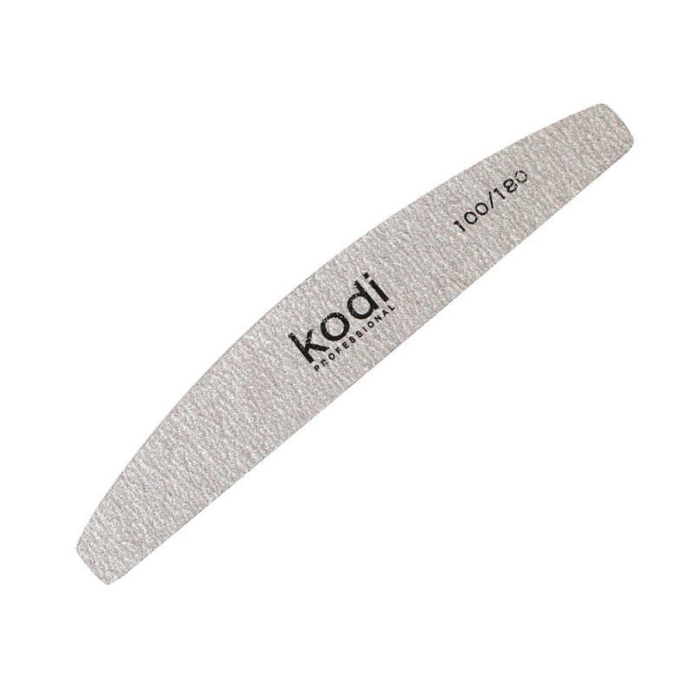 Пилка для ногтей Kodi Professional 100/180 полумесяц, цвет серый