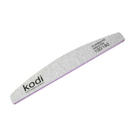 Пилка для нігтів Kodi Professional 100/180 півмісяць 127. колір світло-сірий