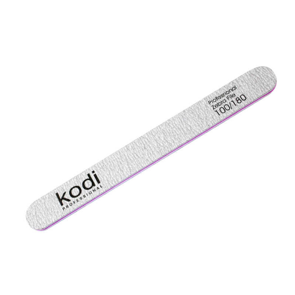 Пилка для нігтів Kodi Professional 100/180 пряма 138. колір світло-сірий