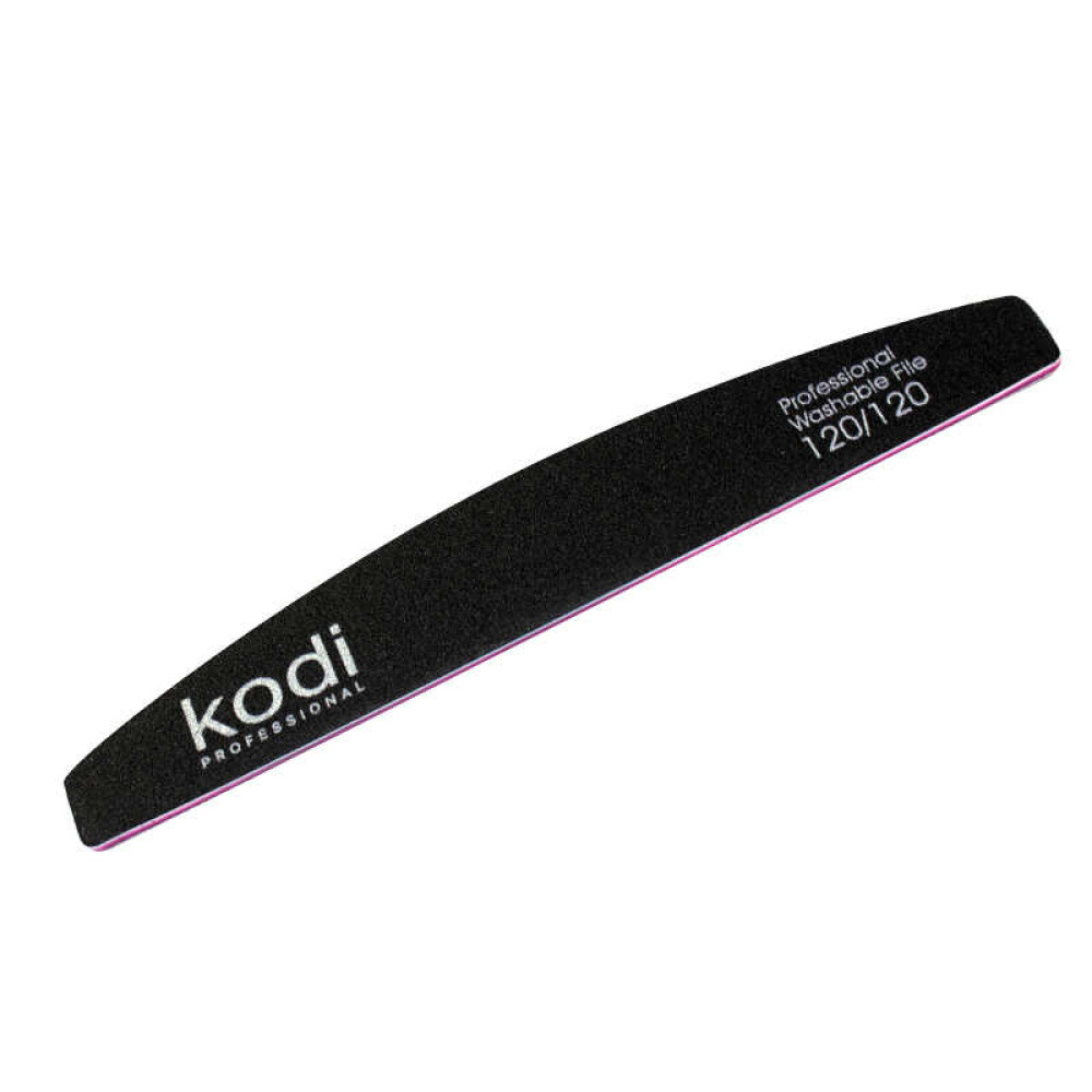 Пилка для нігтів Kodi Professional 120/120 півмісяць 35. колір чорний