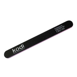 Пилка для нігтів Kodi Professional 120/120 пряма 46. колір чорний