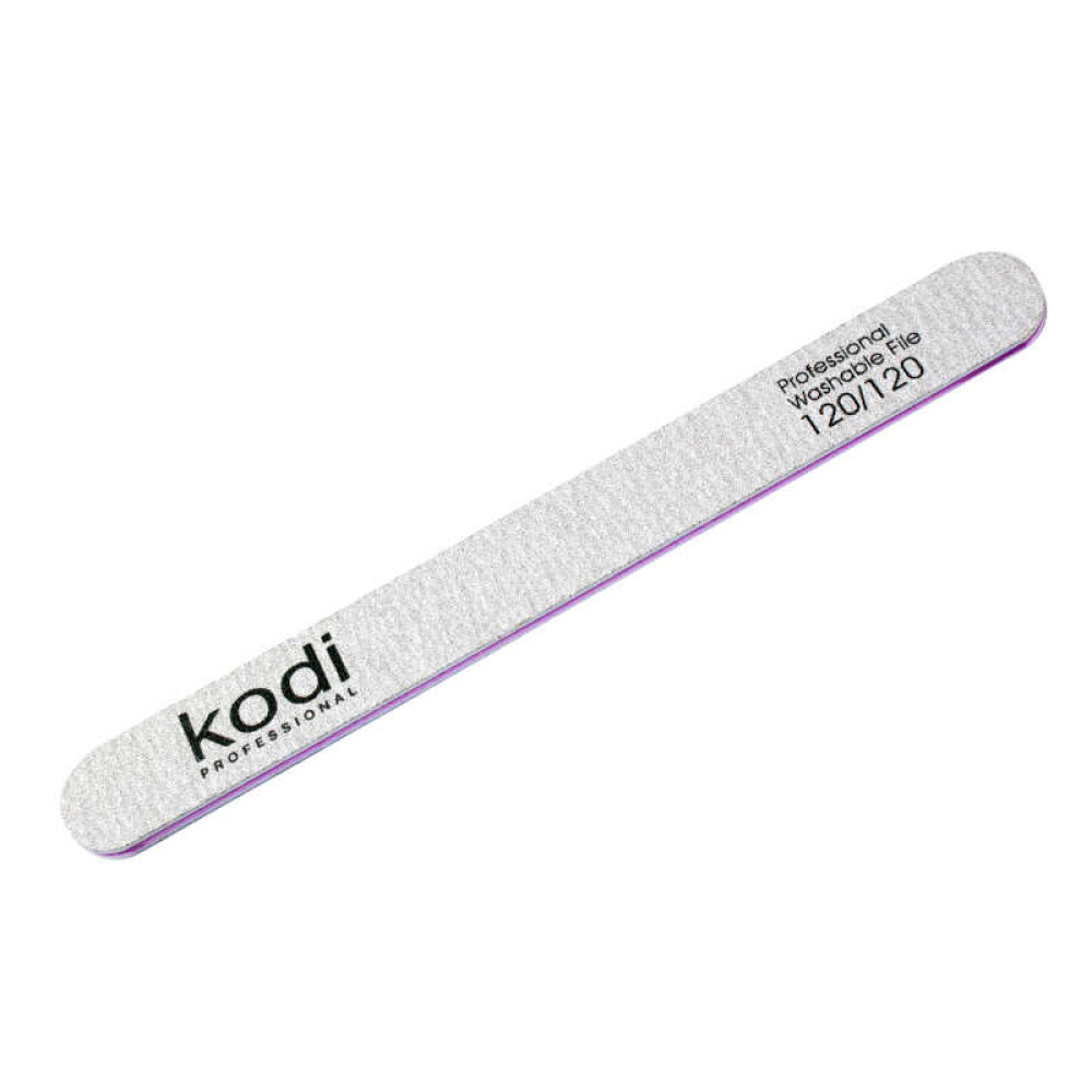 Пилка для нігтів Kodi Professional 120/120 пряма, колір сірий