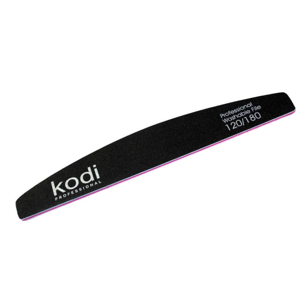 Пилка для нігтів Kodi Professional 120/180 півмісяць 42. колір чорний
