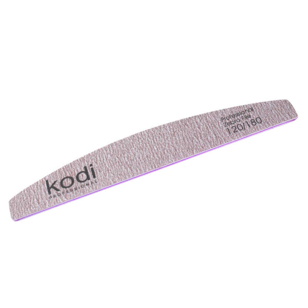 Пилка для нігтів Kodi Professional 120/180 півмісяць 75. колір коричневий