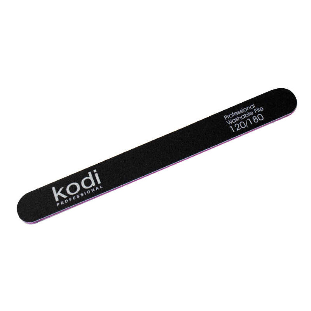 Пилка для нігтів Kodi Professional 120/180 пряма 53. колір чорний
