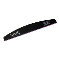 Пилка для нігтів Kodi Professional 120/240 півмісяць 43. колір чорний