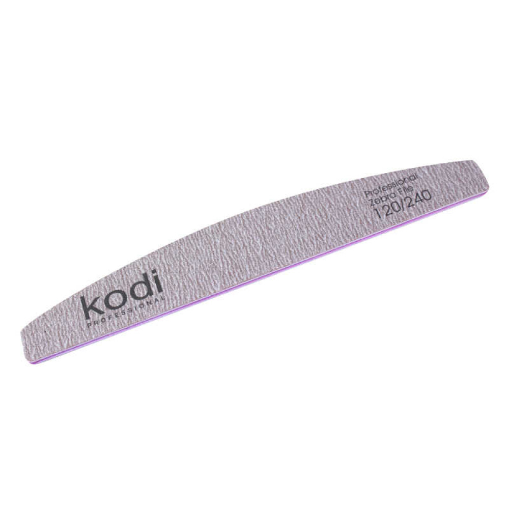 Пилка для нігтів Kodi Professional 120/240 півмісяць 76. колір коричневий