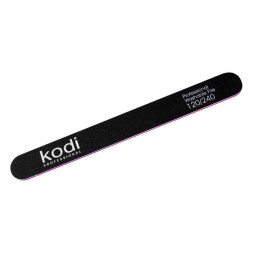 Пилка для нігтів Kodi Professional 120/240 пряма 54. колір чорний