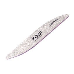 Пилка для ногтей Kodi Professional 180/180 бумеранг, цвет серый