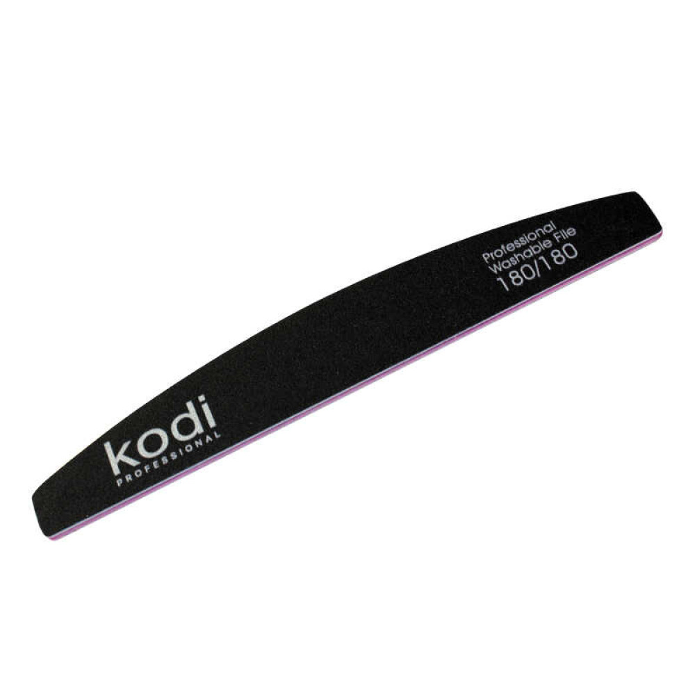 Пилка для нігтів Kodi Professional 180/180 півмісяць 37. колір чорний