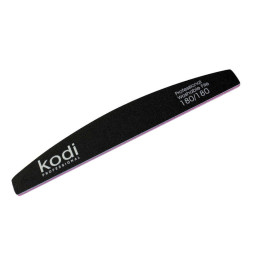 Пилка для ногтей Kodi Professional 180/180 полумесяц 37, цвет черный