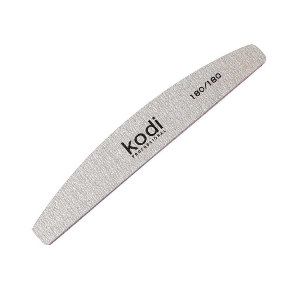 Пилка для ногтей Kodi Professional 180/180 полумесяц, цвет серый