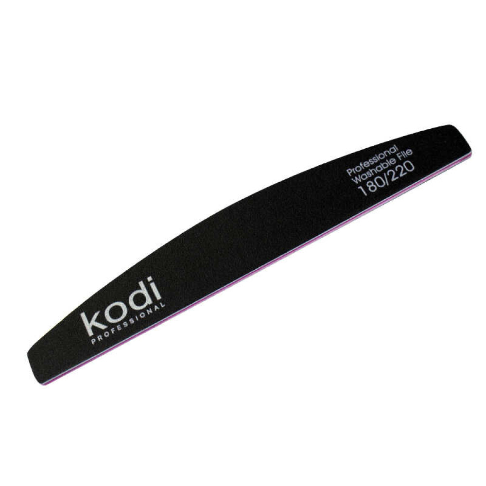 Пилка для ногтей Kodi Professional 180/220 полумесяц 40. цвет черный