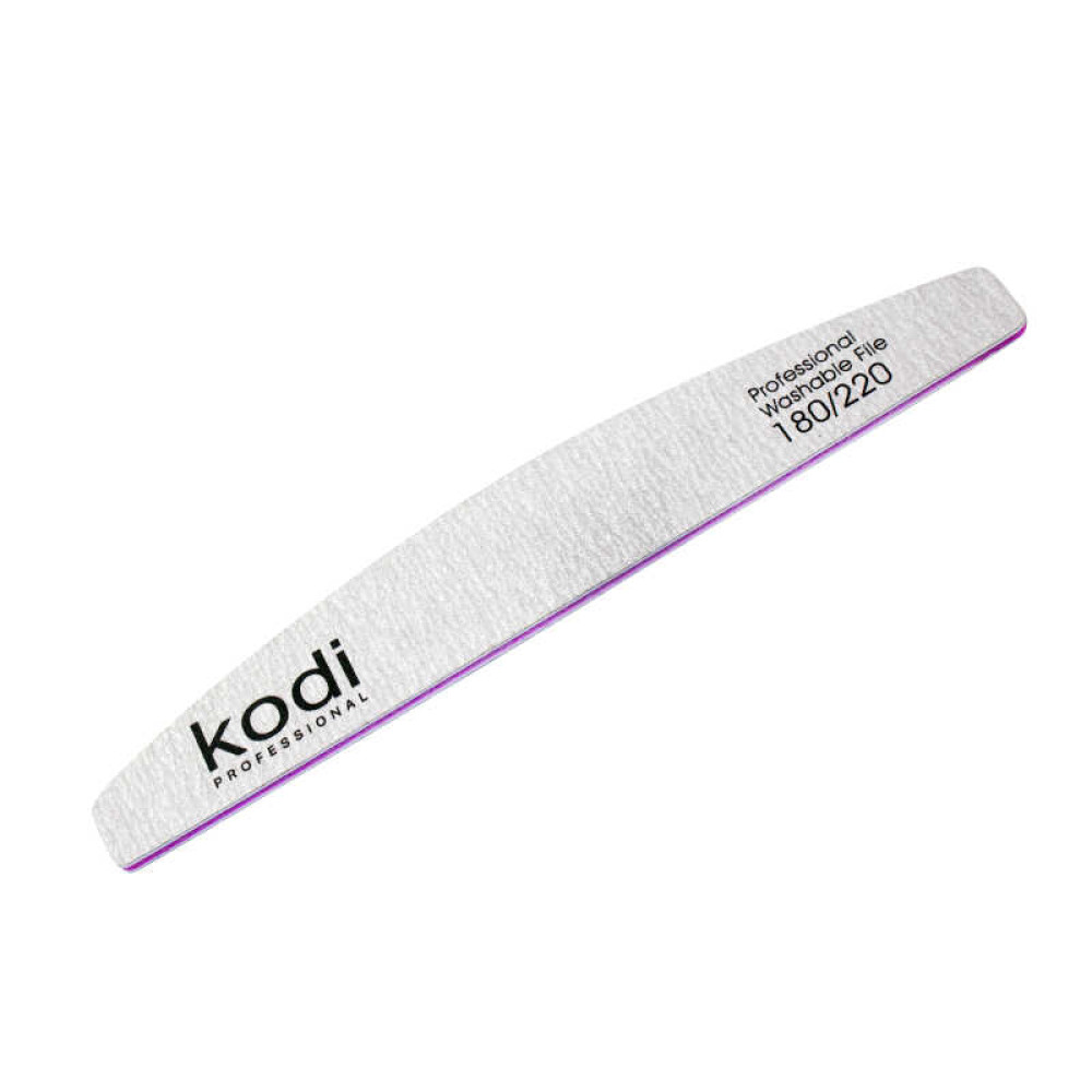 Пилка для ногтей Kodi Professional 180/220 полумесяц 95. цвет серый