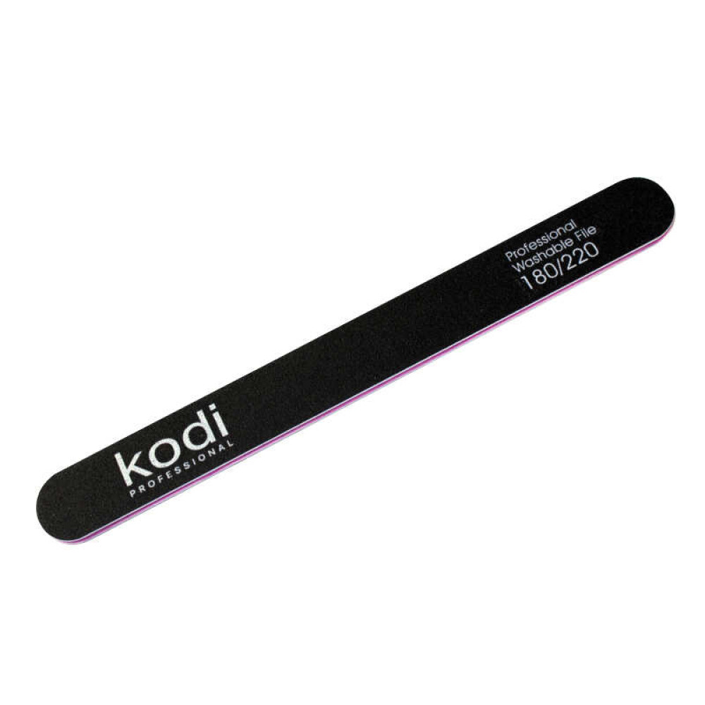 Пилка для нігтів Kodi Professional 180/220 пряма 51. колір чорний