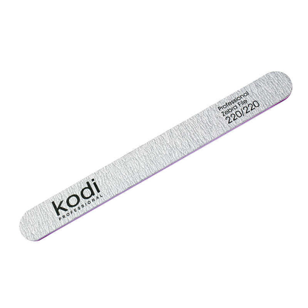 Пилка для нігтів Kodi Professional 220/220 пряма 137. колір світло-сірий