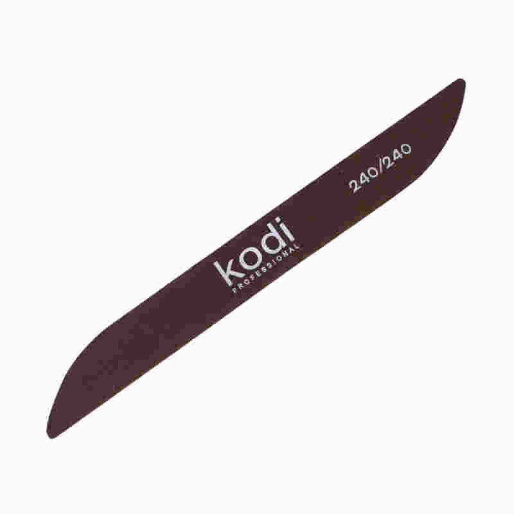Пилка для ногтей Kodi Professional 240/240 узкая бумеранг, цвет коричневый