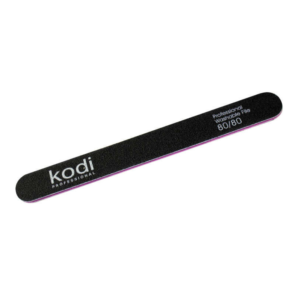 Пилка для нігтів Kodi Professional 80/80 пряма 44. колір чорний