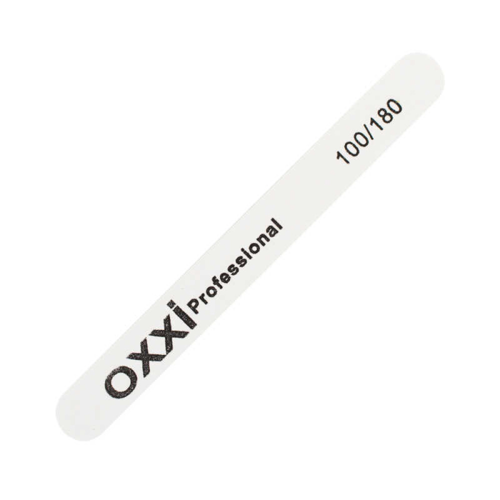 Пилка для нігтів OXXI Professional 100/180 на деревяній основі. пряма