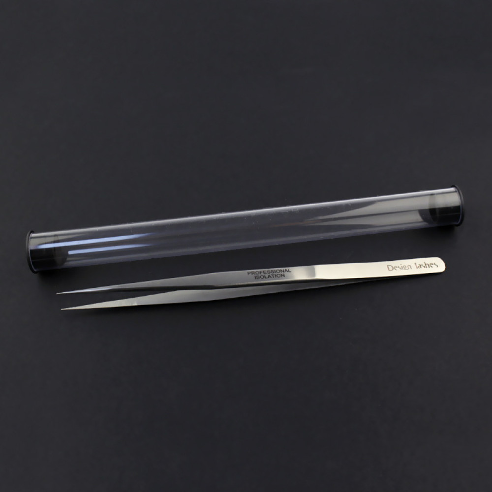 Пинцет Design Lashes для наращивания ресниц. прямой длинный. 14 см