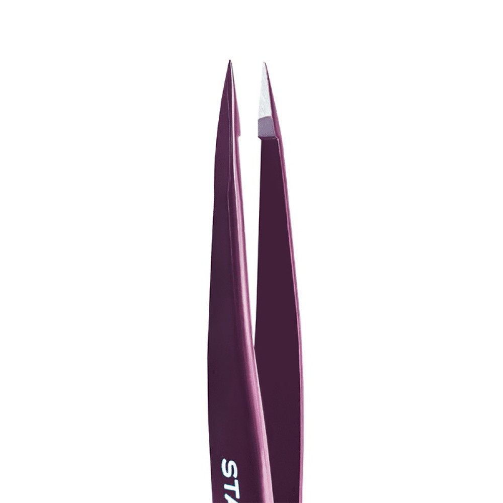Пінцет для брів Staleks PRO Expert 11 Type 5. точковий. 9.2 см. колір фіолетовий