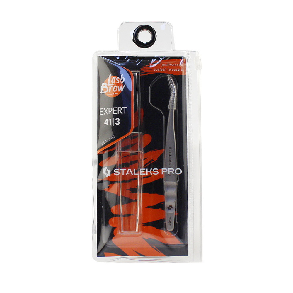 Пинцет для наращивания ресниц Staleks PRO Expert 41 Type 3. изогнутый. 12.5 см