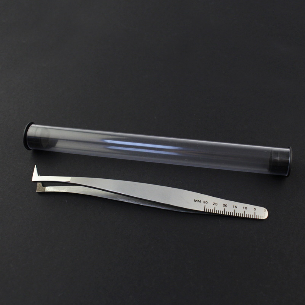 Пінцет Design Lashes для нарощування вій Сокирка Nano. вигнутий. матовий сатин. 12 см