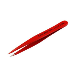 Пинцет для бровей Staleks PRO Expert 11 Type 5, точечный, 9,2 см, цвет красный