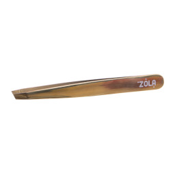 Пинцет для бровей ZOLA Professional Tweezers Beveled Gold. скошенные кромки. цвет золото