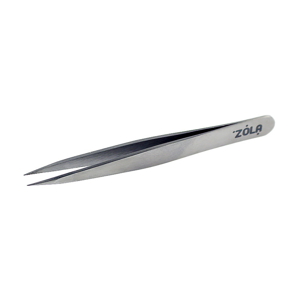 Пинцет для бровей ZOLA Professional Tweezers Point Silver. точечный. цвет серебро