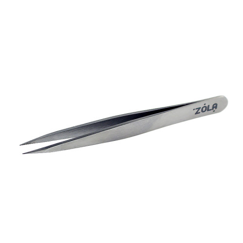 Пинцет для бровей ZOLA Professional Tweezers Point Silver, точечный, цвет серебро