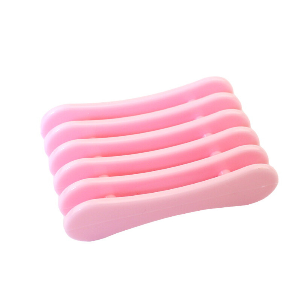 Підставка-тримач для пензликів пластикова. 5 секцій. колір рожевий