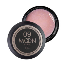 Полігель Moon Full Poly Gel 09. натурально-рожевий із шимером. 30 мл