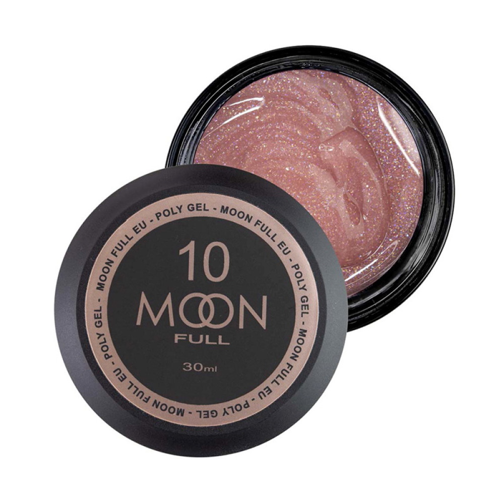 Полігель Moon Full Poly Gel 10. соковито-рожевий із шимером. 30 мл